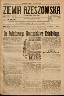Ziemia Rzeszowska : czasopismo narodowe. 1930, nr 14