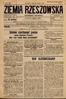 Ziemia Rzeszowska : czasopismo narodowe. 1931, nr 8