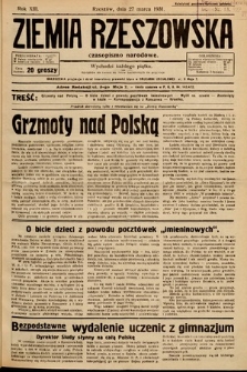 Ziemia Rzeszowska : czasopismo narodowe. 1931, nr 13