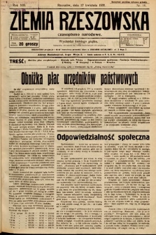 Ziemia Rzeszowska : czasopismo narodowe. 1931, nr 16