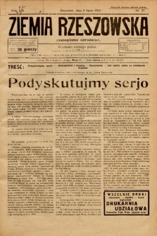 Ziemia Rzeszowska : czasopismo narodowe. 1931, nr 27