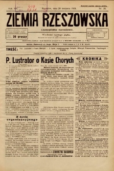 Ziemia Rzeszowska : czasopismo narodowe. 1931, nr 35