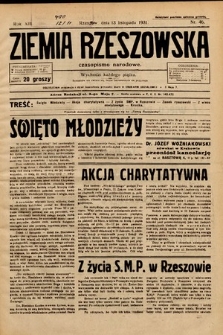 Ziemia Rzeszowska : czasopismo narodowe. 1931, nr 46