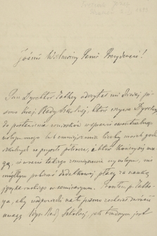 Korespondencja Michała Bobrzyńskiego wiceprezydenta Rady Szkolnej Krajowej z roku 1893