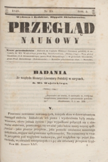 Przegląd Naukowy. R.5, nr 25 ([1 września 1846])