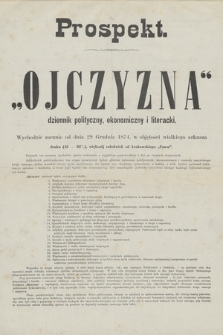 Prospekt : „Ojczyzna” - dziennik polityczny, ekonomiczny i literacki