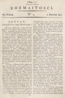 Rozmaitości : oddział literacki Gazety Lwowskiej. 1821, nr 1