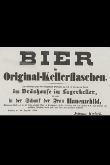 Bier in Original-Kellerflaschen