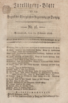 Intelligenz-Blatt für den Bezirk der Königlichen Regierung zu Danzig. 1822, No. 16 (23 Februar) + dod.