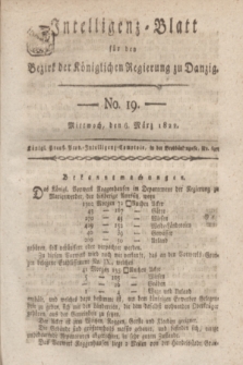 Intelligenz-Blatt für den Bezirk der Königlichen Regierung zu Danzig. 1822, No. 19 (6 März) + dod.