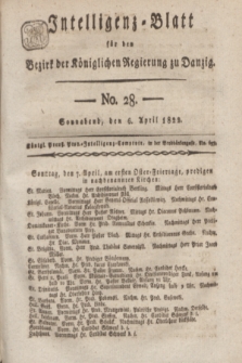 Intelligenz-Blatt für den Bezirk der Königlichen Regierung zu Danzig. 1822, No. 28 (6 April) + dod.