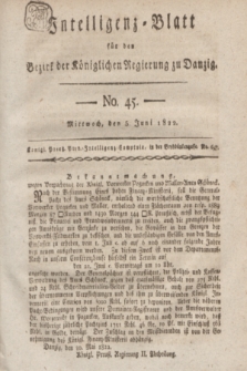 Intelligenz-Blatt für den Bezirk der Königlichen Regierung zu Danzig. 1822, No. 45 (5 Juni) + dod.