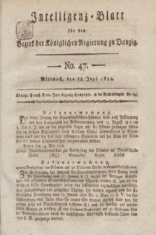 Intelligenz-Blatt für den Bezirk der Königlichen Regierung zu Danzig. 1822, No. 47 (12 Juni) + dod.