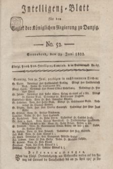 Intelligenz-Blatt für den Bezirk der Königlichen Regierung zu Danzig. 1822, No. 52 (29 Juni) + dod.