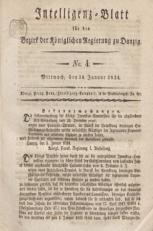 Intelligenz-Blatt für den Bezirk der Königlichen Regierung zu Danzig. 1824, No. 4 (14 Januar) + dod.