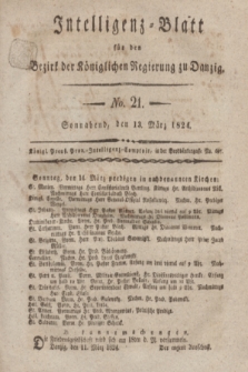 Intelligenz-Blatt für den Bezirk der Königlichen Regierung zu Danzig. 1824, No. 21 (13 März) + dod.
