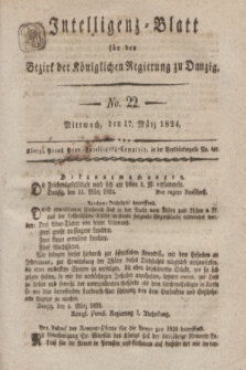Intelligenz-Blatt für den Bezirk der Königlichen Regierung zu Danzig. 1824, No. 22 (17 März) + dod.