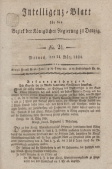 Intelligenz-Blatt für den Bezirk der Königlichen Regierung zu Danzig. 1824, No. 24 (24 März) + dod.