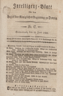 Intelligenz-Blatt für den Bezirk der Königlichen Regierung zu Danzig. 1824, No. 47 (12 Juni) + dod.