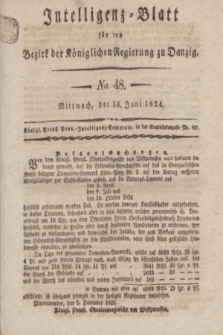 Intelligenz-Blatt für den Bezirk der Königlichen Regierung zu Danzig. 1824, No. 48 (16 Juni) + dod.