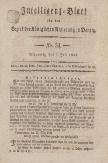 Intelligenz-Blatt für den Bezirk der Königlichen Regierung zu Danzig. 1824, No. 54 (7 Juli) + dod.