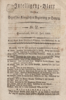 Intelligenz-Blatt für den Bezirk der Königlichen Regierung zu Danzig. 1824, No. 57 (17. Juli) + dod.
