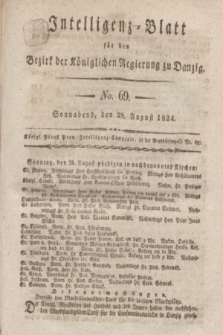 Intelligenz-Blatt für den Bezirk der Königlichen Regierung zu Danzig. 1824, No. 69 (28 August) + dod.