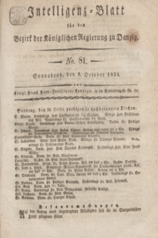 Intelligenz-Blatt für den Bezirk der Königlichen Regierung zu Danzig. 1824, No. 81 (9 October) + dod.