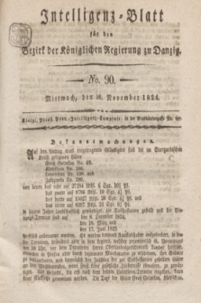Intelligenz-Blatt für den Bezirk der Königlichen Regierung zu Danzig. 1824, No. 90 (10 November) + dod.