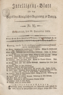 Intelligenz-Blatt für den Bezirk der Königlichen Regierung zu Danzig. 1824, No. 93 (20 November) + dod.