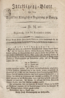 Intelligenz-Blatt für den Bezirk der Königlichen Regierung zu Danzig. 1824, No. 94 (24 November) + dod.