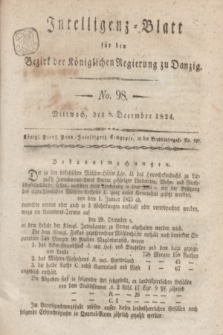 Intelligenz-Blatt für den Bezirk der Königlichen Regierung zu Danzig. 1824, No. 98 (8 December) + dod.
