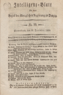 Intelligenz-Blatt für den Bezirk der Königlichen Regierung zu Danzig. 1824, No. 99 (11 December) + dod.