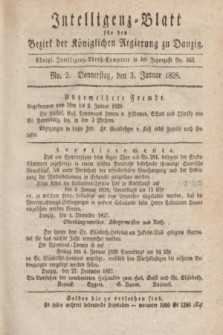 Intelligenz-Blatt für den Bezirk der Königlichen Regierung zu Danzig. 1828, No. 2 (3 Januar) + dod.