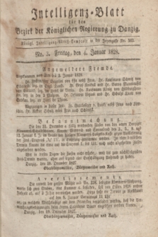 Intelligenz-Blatt für den Bezirk der Königlichen Regierung zu Danzig. 1828, No. 3 (4 Januar) + dod.