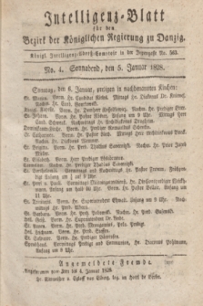 Intelligenz-Blatt für den Bezirk der Königlichen Regierung zu Danzig. 1828, No. 4 (5 Januar) + dod.