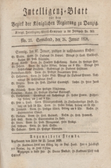 Intelligenz-Blatt für den Bezirk der Königlichen Regierung zu Danzig. 1828, No. 22 (26 Januar) + dod.