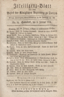Intelligenz-Blatt für den Bezirk der Königlichen Regierung zu Danzig. 1828, No. 34 (9 Februar) + dod.
