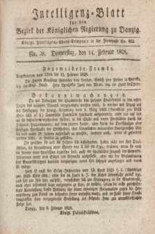 Intelligenz-Blatt für den Bezirk der Königlichen Regierung zu Danzig. 1828, No. 38 (14 Februar)