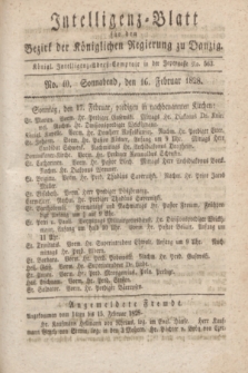 Intelligenz-Blatt für den Bezirk der Königlichen Regierung zu Danzig. 1828, No. 40 (16 Februar) + dod.