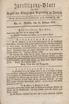 Intelligenz-Blatt für den Bezirk der Königlichen Regierung zu Danzig. 1828, No. 41 (18 Februar)