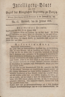 Intelligenz-Blatt für den Bezirk der Königlichen Regierung zu Danzig. 1828, No. 43 (20 Februar) + dod.