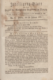 Intelligenz-Blatt für den Bezirk der Königlichen Regierung zu Danzig. 1828, No. 51 (29 Februar) + dod.
