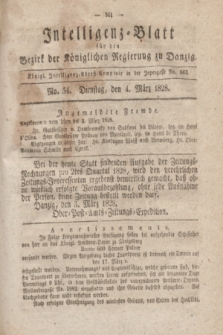 Intelligenz-Blatt für den Bezirk der Königlichen Regierung zu Danzig. 1828, No. 54 (4 März) + dod.