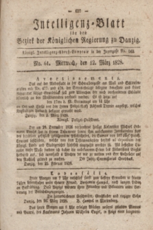 Intelligenz-Blatt für den Bezirk der Königlichen Regierung zu Danzig. 1828, No. 61 (12 März)