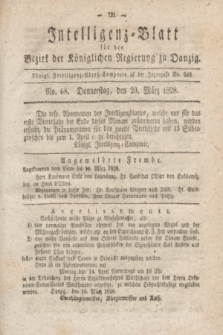 Intelligenz-Blatt für den Bezirk der Königlichen Regierung zu Danzig. 1828, No. 68 (20 März)