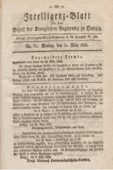 Intelligenz-Blatt für den Bezirk der Königlichen Regierung zu Danzig. 1828, No. 71 (24 März) + dod.
