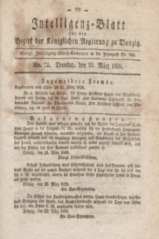 Intelligenz-Blatt für den Bezirk der Königlichen Regierung zu Danzig. 1828, No. 72 (25 März)