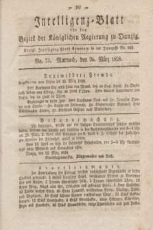 Intelligenz-Blatt für den Bezirk der Königlichen Regierung zu Danzig. 1828, No. 73 (26 März) + dod.