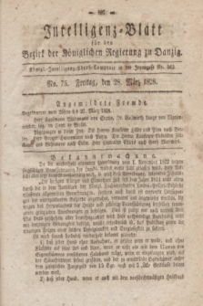 Intelligenz-Blatt für den Bezirk der Königlichen Regierung zu Danzig. 1828, No. 75 (28 März) + dod.